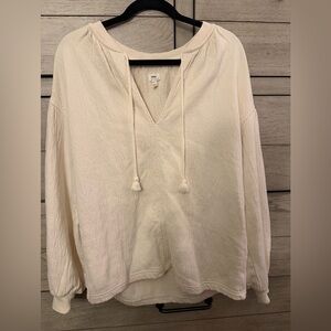 Aerie Cream Hoodie Sweatshirt
